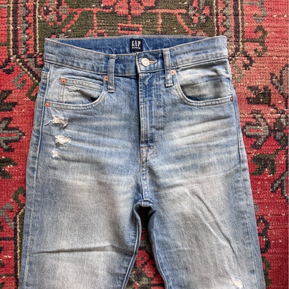 GAP Ankle Flare Distressed Blue Jeans. 24R/00 - Picture 3 of 11